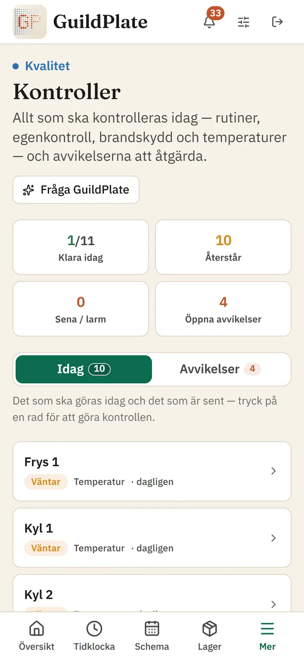Dagens kontroller i mobilen